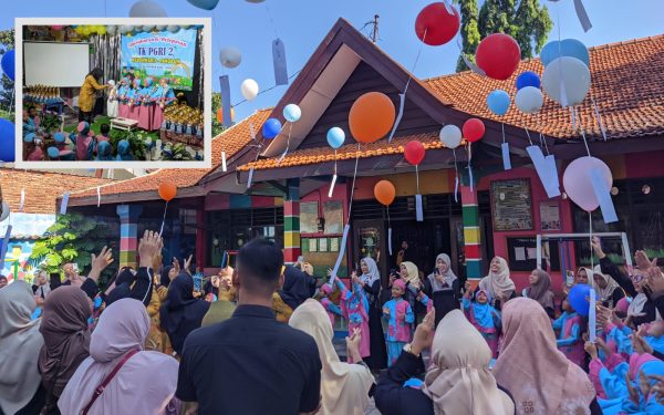 Perpisahan Murid ala TK PGRI 2 Kebonwaris: Terbangkan Balon dan Tumpengan